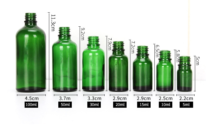 Green Euro Dropper Bottles