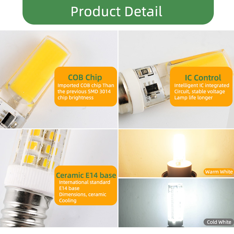 Kaguyahime Dimmable Mini Ceramics COB E14 LED Bulb Light 220V Led Lamp E14 5W 6W 7W 9W Candle Spotlight Lampada Ampoule Bombilla