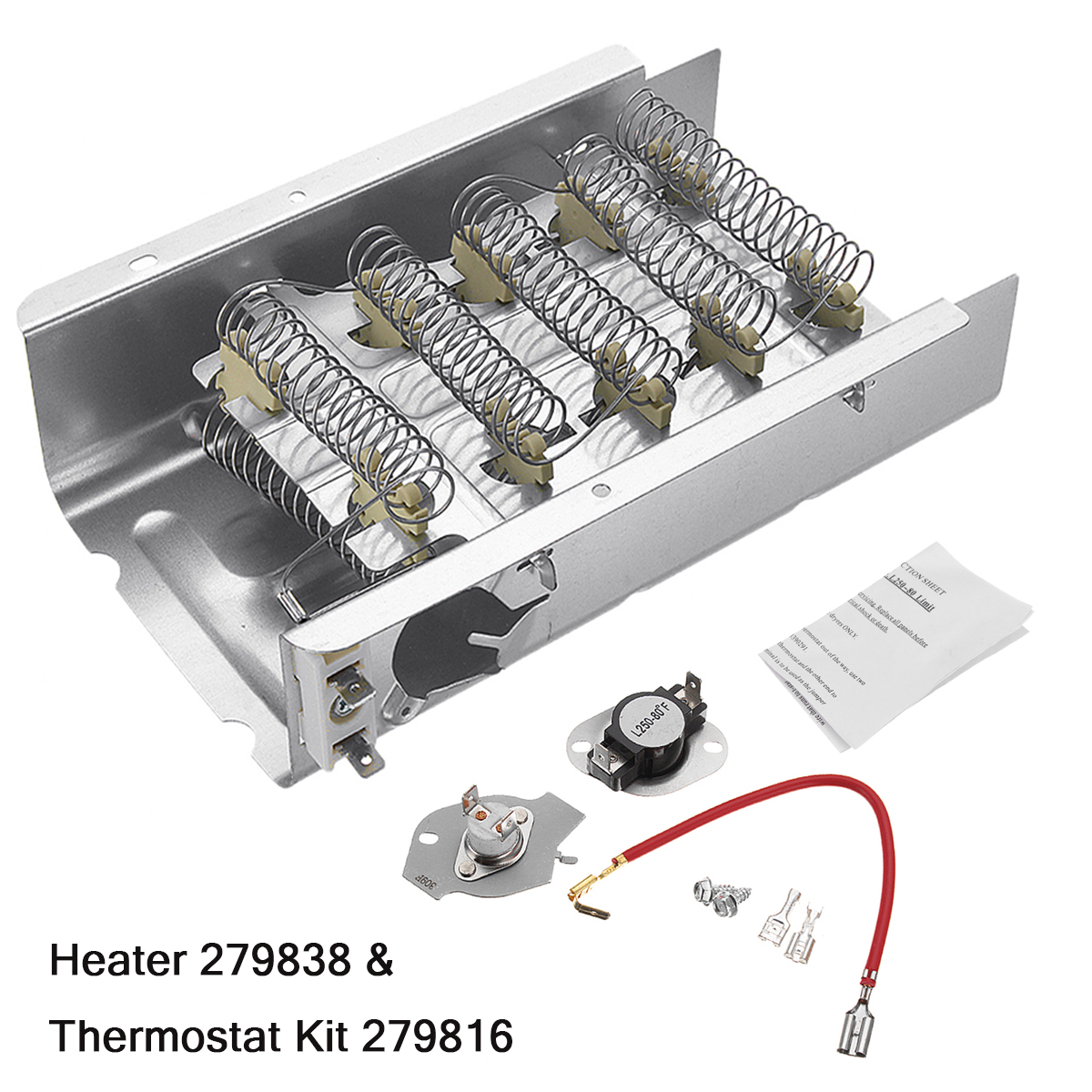 240V 5400W Dryer Heating Element & Thermostat Kit 3403585 For Whirlpool Mayta Roper