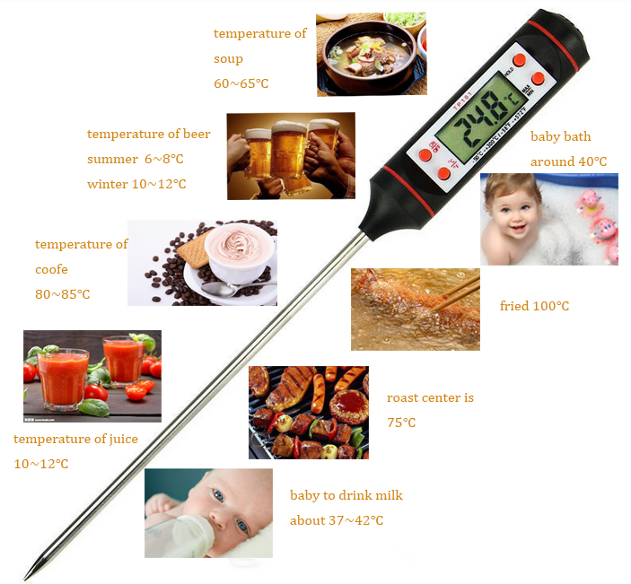 LCD Display Digital Cooking Kitchen Meat Food BBQ Grill Thermometer