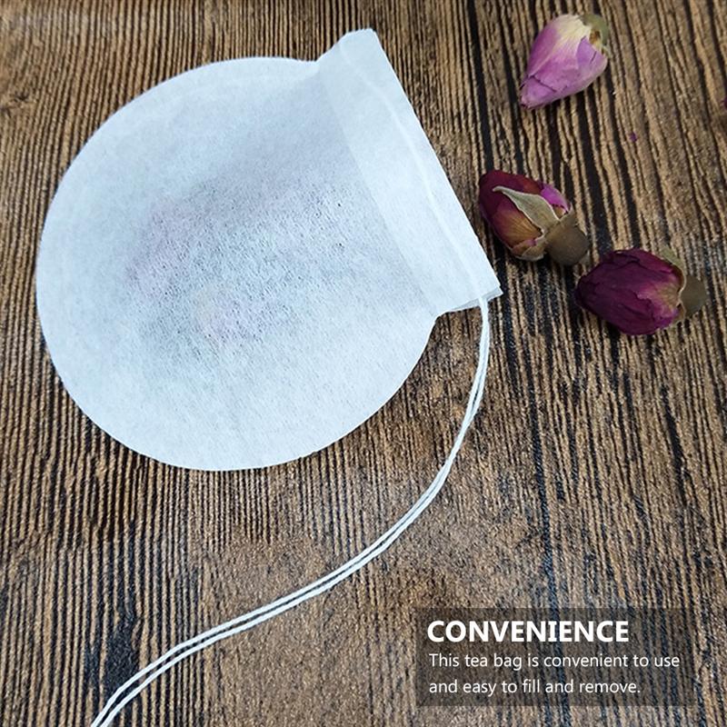 200 Pcs Round Spice Filters Tea Drinking Supplies Tea Filtering Pouch Filter Bags for Home Store Spices Tea