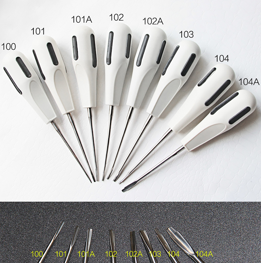 8Pcs/Set Stainless Steel Dental Elevator Curved Root Minimally Invasive Tooth Extraction Teeth Whitening Dentist Equipment Tools