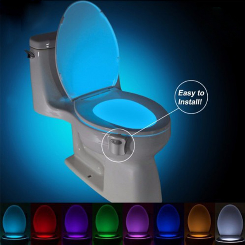 8 /16Colors Waterproof Backlight For Toilet Bowl LED Luminaria Lamp Smart PIR Motion Sensor Toilet Seat Night Light