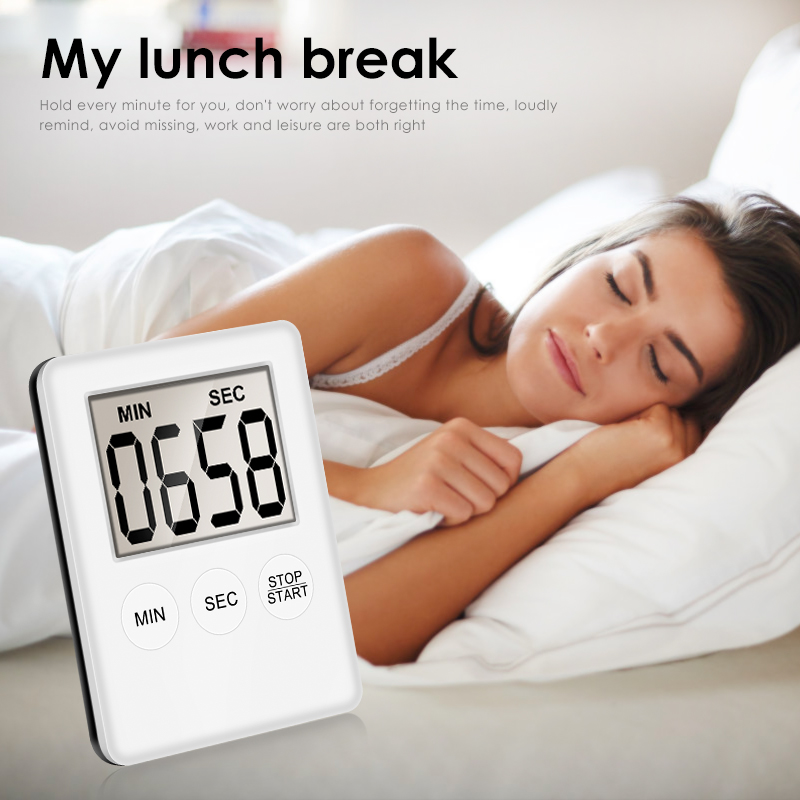 Super Thin LCD Digital Screen Kitchen Timer Square Lazy Cooking Count Sleep Countdown Alarm Magnet Temporizador Clock Dropship