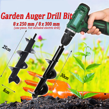 8cm x 25/30cm Garden Auger Hole Digger Power Drill Bit Tool Post Carbon Steel Electric Power Tools Accessories Earth Planter