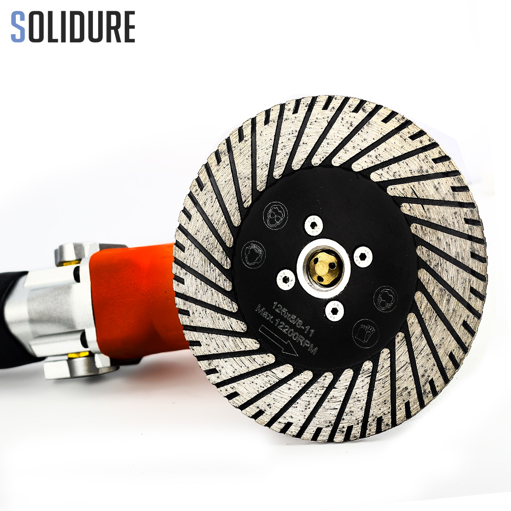 125mm with flange Diamond grinding and cutting Blades Tool Turbo Segmented Stone Cutting For Granite Sandstone