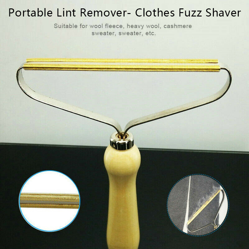 Wooden manual Lint Remover Clothes Fuzz Fabric Shaver Brush Tool Power-free Fluff Removing Roller For Sweater Woven Coat