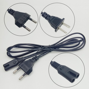 10pcs EU European US Japan Plug Power Extension Cable C7 Figure 8 AC Power Cord 1.5m For Battery Charger PSP 3 4 Portable Radio