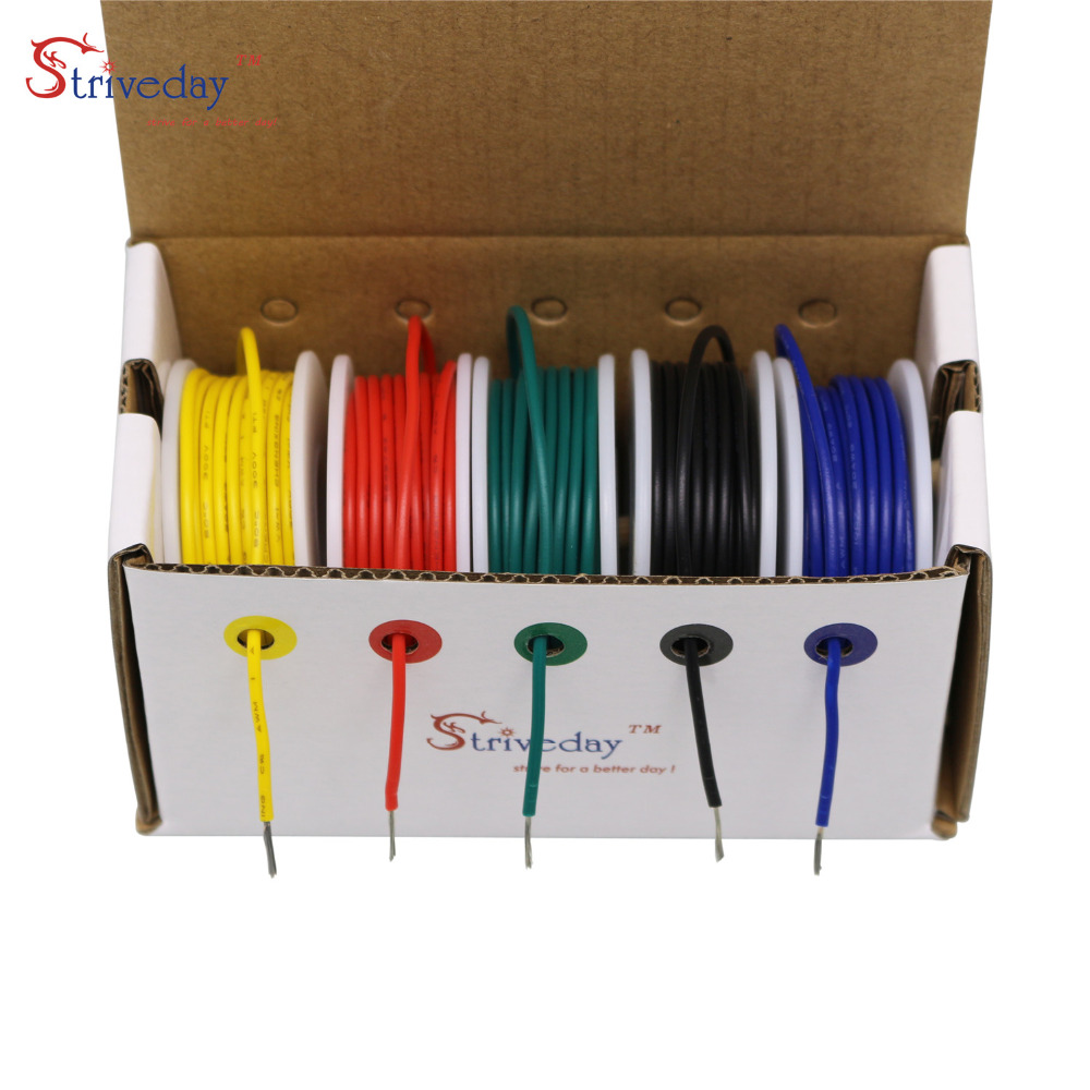 18/20/22/24/26/28 AWG 1007 (5-color hybrid twisted wire kit) wire and cable wire tinned copper wire internal connection wire DIY