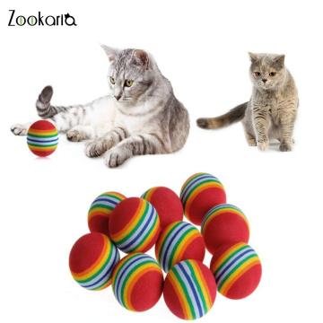 Interactive Rainbow Play Ball Cat Toy Colorful Ball Pet Kitten Scratch Natural Foam EVA Ball Training Pet Supplies Product