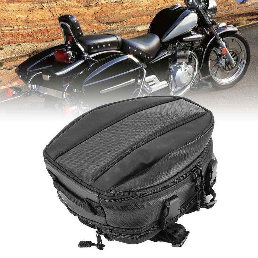 Motorcycle Rear Seat Bag Waterproof Back Saddle Helmet Tail Luggage Bags Box