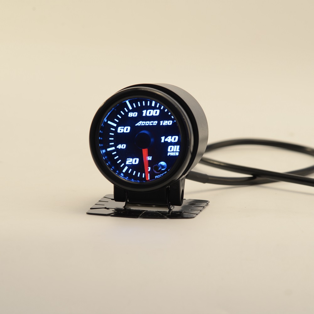 2" 52mm 7 Color LED Smoke Face Car Oil Press Gauge Auto Oil Pressure Meter With Sensor and Holder AD-GA52OILP