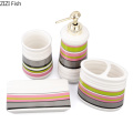 Ceramics Bathroom Kit Lotion Bottle Four-piece Set Bathroom Supplies Modern Style Home Bathroom Accessories