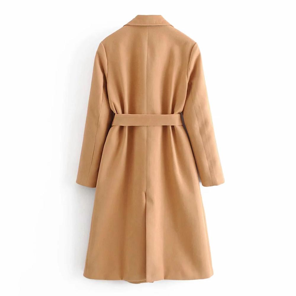 2020 New Autumn Winter Women Long Coat Belted Casual Fashion Elegant Warm windbreaker Outerwear Trench parka female