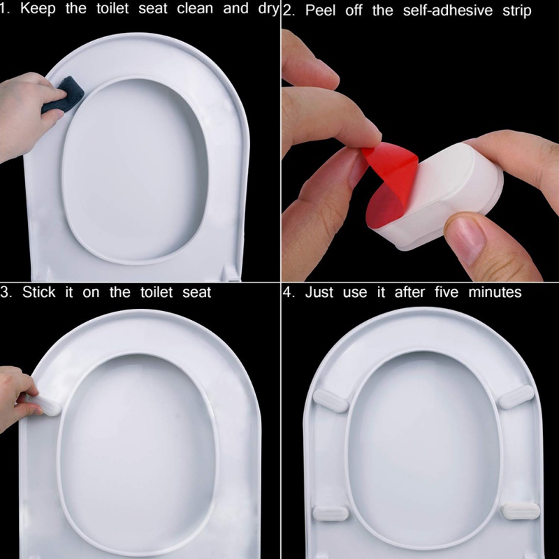 Self-adhesive Toilet Seat Gasket Set Of Four Home Garden Household Merchandises Bathroom Products