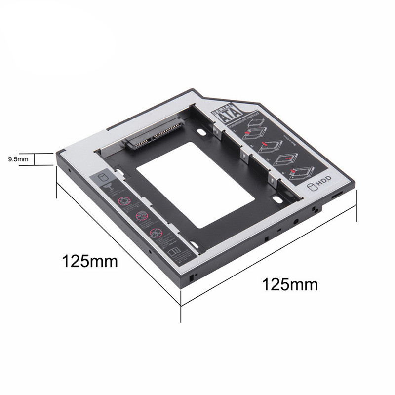 Universal Sata 2Nd Hdd Ssd Hard Drive Caddy 9.5Mm For Cd/Dvd-Rom Optical Bay For Hdd Sataii Sdd Hard Disk Bracket