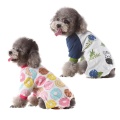 Pet Dogs 4 Legged Pajamas Cartoon Homewear Puppy Apparel Jumpsuit All Seasons Cotton Romper in stock