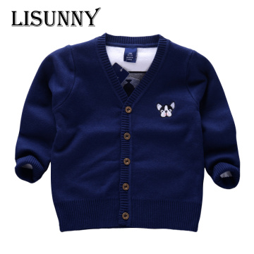 Clearance Sale European American style 2020 Cartoon dog Boys Sweaters Thicken Baby Cardigans Knit Clothes Autumn Kids Clothing