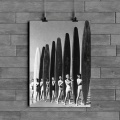 Surfing Art Prints Gift for Surfer Vintage Surf Art Canvas Painting Beach House Decor Surf Photography Poster Wall Art Picture