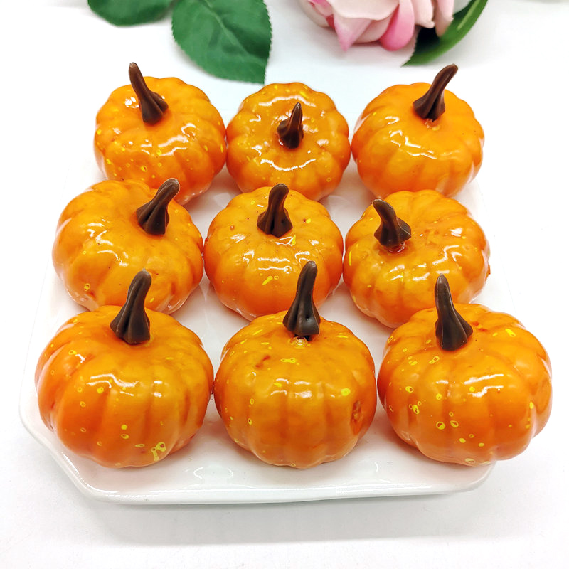 1pcs Mini Fake Pumpkin Vegetable Simulation Halloween Artificial Pumpkin Diy Craft Home Birthday Party Wedding Decoration