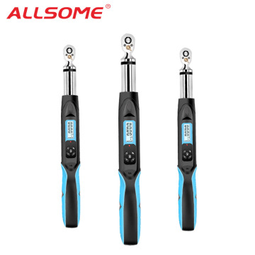 ALLSOME 1/4inch 3/8inch Digital Torque Wrench 0.5- 60Nm Adjustable Professional Electronic Torque Wrench Spanner Bike car Repair