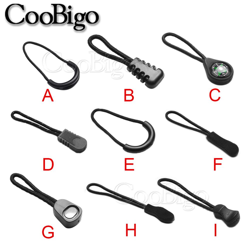 12Pcs High Quality Zipper Pull Cord Rope Pullers Zip Puller Replacement Ends Lock Zips Bags Clip Buckle Travel Accessories