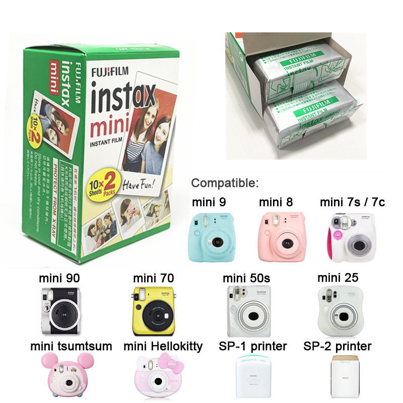 Fujifilm Instax Mini Film 10 20 30 40 50 60 80 100 Sheets 3 inch For mini 9 Polaroid FUJI Instant Camera Photo Mini 9 8 7s 70 90