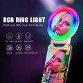 1pc New RGB Selfie LED Ring Light Circle Mini Mobile Phone Lights Lamp On The For Phone Rechargeable Clip-on Makeup Mirror Fill