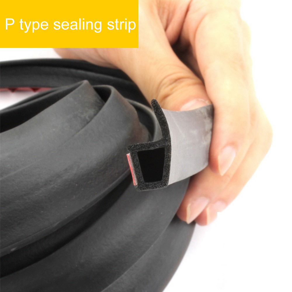 8 Meters P Type Car Door Seal Strip Sound Insulation For The Car P Shape 3M Door Sealing Strips Auto Rubber Seals