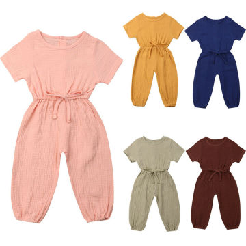 0-3Y Summer Causal Baby Girl Boys Newborn Romper Clothes Cotton Short Sleeve Solid Jumpsuit Summer 6 Colors