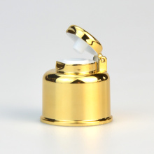 cosmetic packaging 20/410 24/410 golden UV coated electroplate shampoo pp flip top cap valve