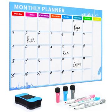 A3 Monthly Planner Magnetic Whiteboard Fridge Magnets Drawing Message Board Memo