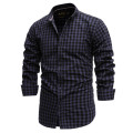 2021 New Spring 100% Cotton Plaid Shirt Casual Slim Fit Men Shirt Long Sleeve High Quality Men's Social Shirt Dress Shirts