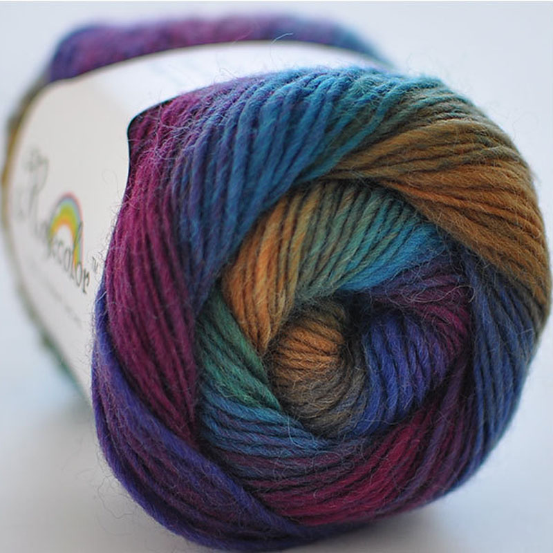 100% Wool Yarn Rainbow Color for Hand Knitting Crochet Hand-Woven Thickness Woolen Yarn Woolen Yarn Crocheting Shawl Thread