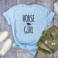 HORSE GIRL Letter Print T Shirt Women Short Sleeve O Neck Loose Tshirt Summer Women Causal Tee Shirt Tops Camisetas Mujer