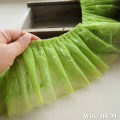 10CM Wide Whte Green Mesh Eyelash Pleated Lace Ruffle Trim Ribbon Women Dress Collar Skirts Splicing Fabric Sewing Tassel Decor