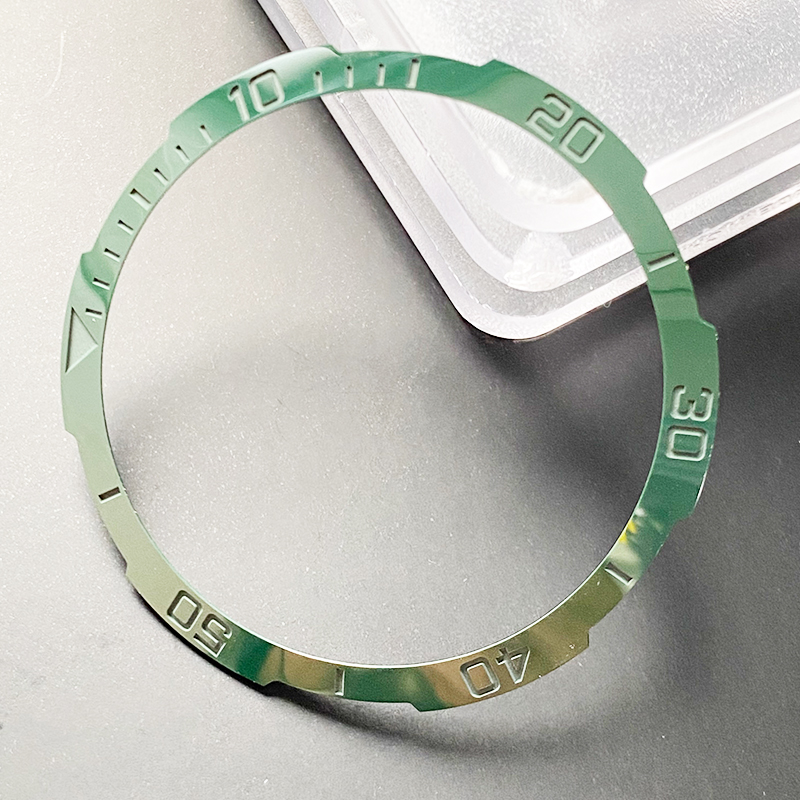 Mirror polished on watch bezel 