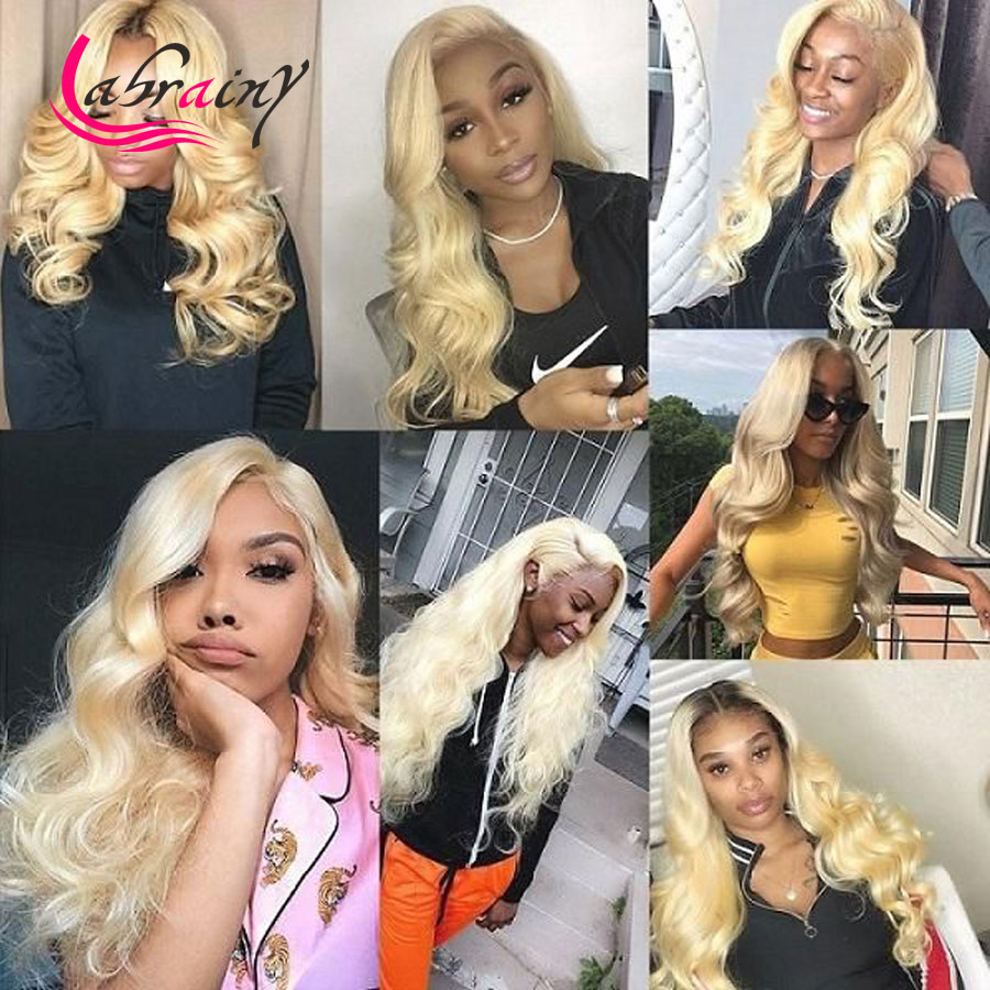 613 Blonde HD Lace Frontal Wigs Glueless Body Wave Pre Plucked Baby Hair 13x6 Lace Front Human Hair Wigs Natural Hairline