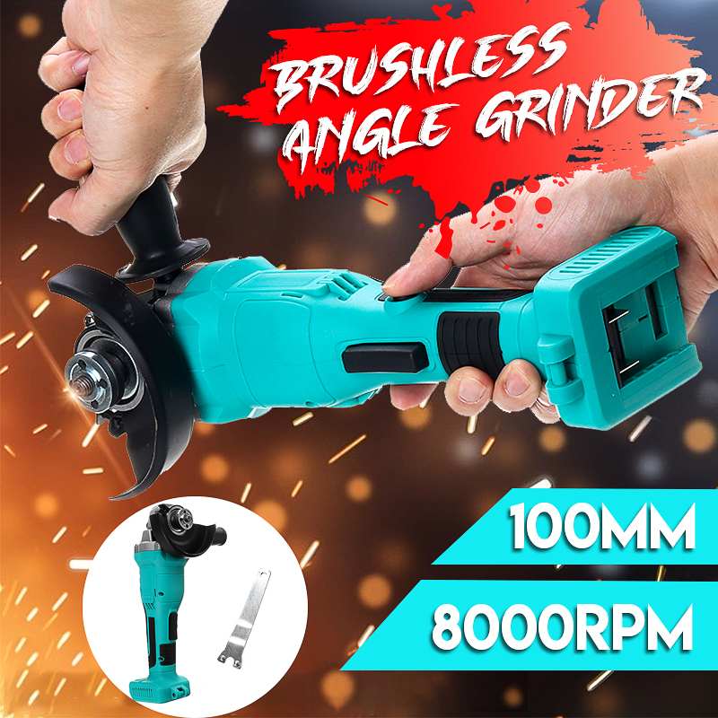 100mm Brushless Cordless Impact Electric Angle Grinder Power Tools Polishing Grinding Cutting Machine for 18V Makita Battery