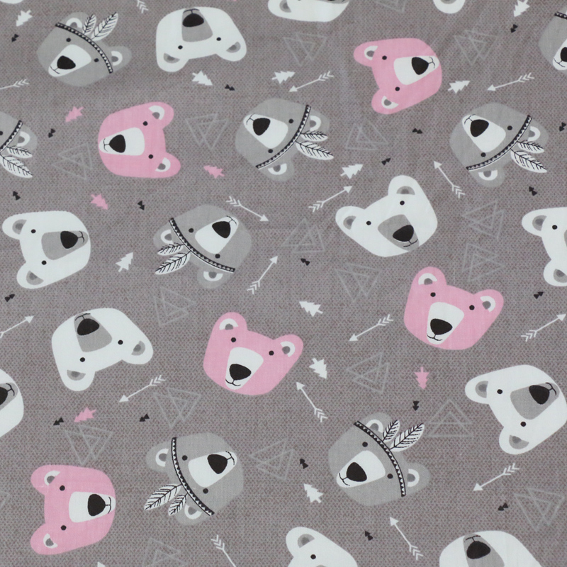 Bear Head 100% cotton Twill Fabric for DIY Sewing Quilting Fat Quaters Dress Making Material For Baby&Child and Dolls