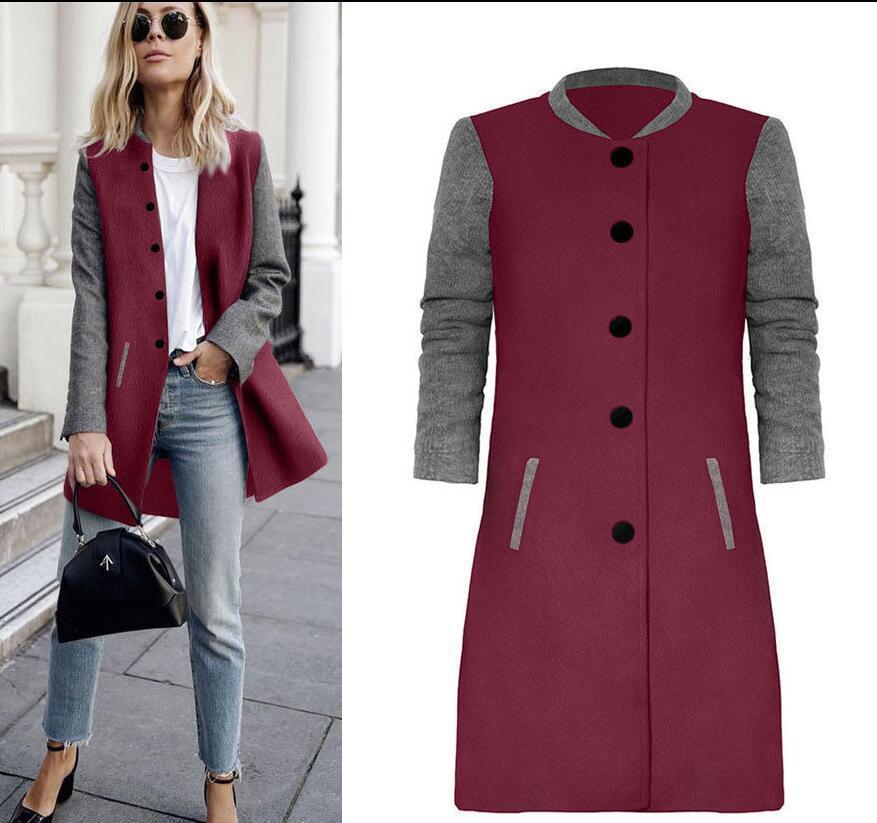 2018 Women Autumn Winter Coats Jackets Female Warm Wool Blends Coat Fashion streetwear Casual long Jacket