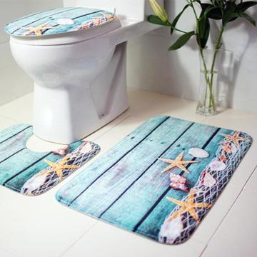 3Pcs/set Bathroom Mat Set Flannel Anti-Slip Kitchen Bath Mat Carpet Bathroom Toliet Rug Washable Tapete Banheiro