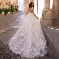 Champagne New Mermaid Wedding Dress With detachable Tail Appliques Lace Muslin Bridal Dress Wedding Gown Vestido De Noiva Serei