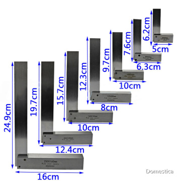 Machinist Square 90 Degree Right Angle Engineer Set Muti-Size Precision Grinding Steel Hardened Square Ruler Ruler Protractor