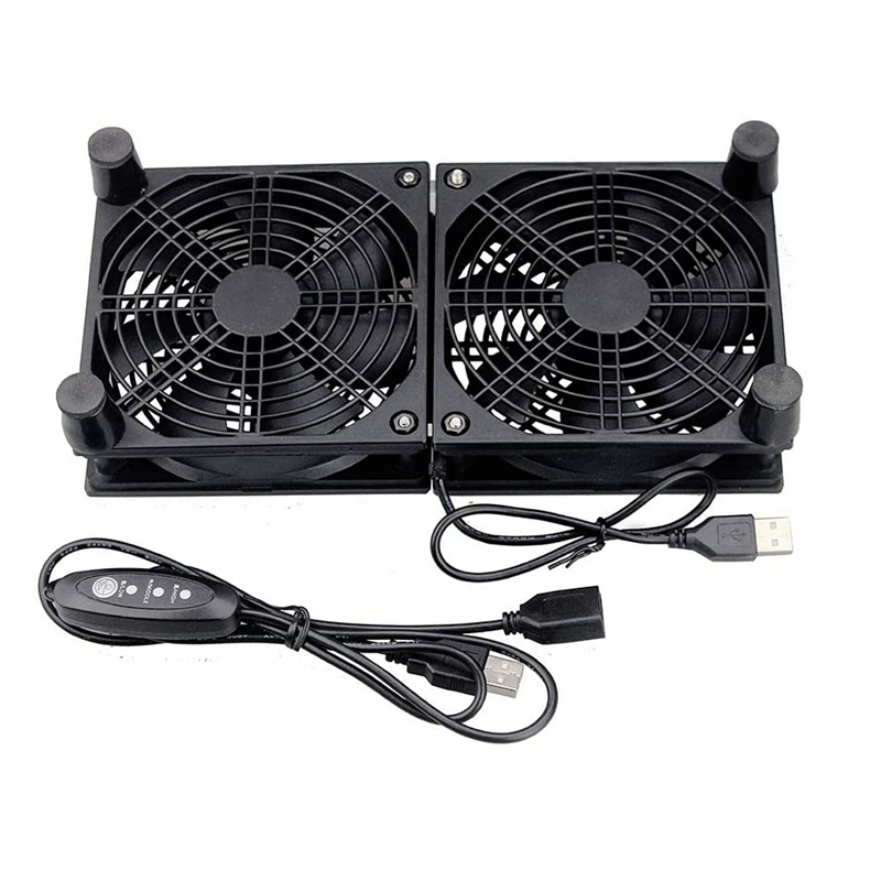 Dual Fan Ultra-Thin Cooling Fan USB Fan, Suitable for Cooling of Router TV Box Microcomputer and Other Electronic Devices