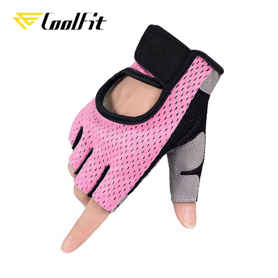 CoolFit Professional Gym Fitness Gloves Power Weight Lifting Women Men Crossfit Workout Bodybuilding Half Finger Hand Protector
