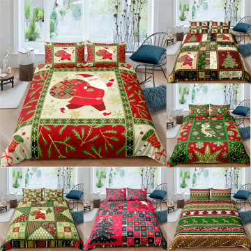 ZEIMON Duvet Cover Set with Pillowcase Christmas Bedding Sets Soft Santa Claus Owls Bedclothes Single Twin Queen King Size