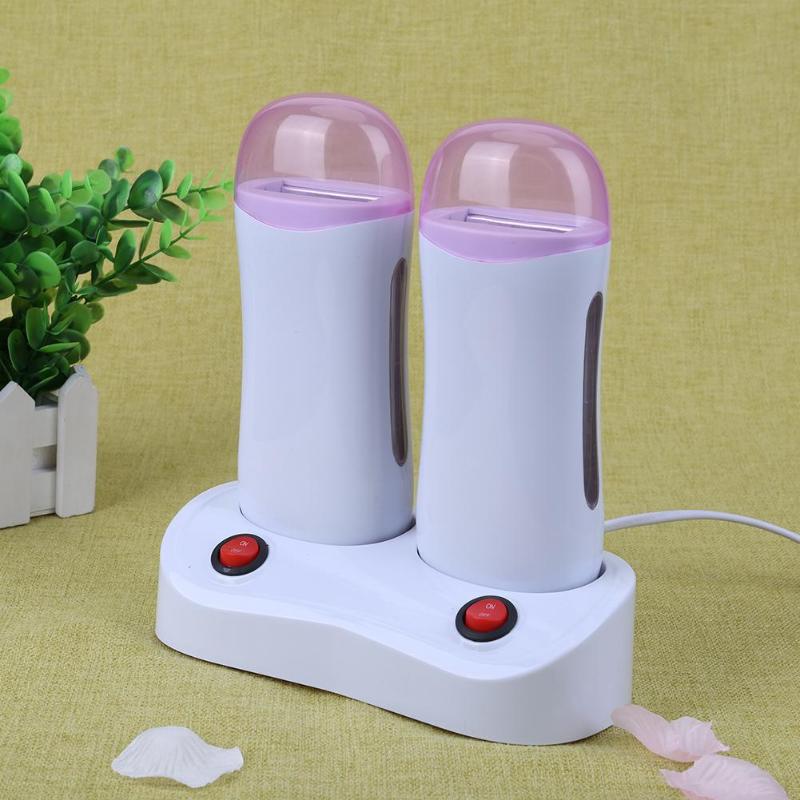 2pcs/set Hair Removal Wax Machine Women Epilator Electric Rolling Cartridge Depilatory Wax Hair Remover Paraffin Heater EU Plug