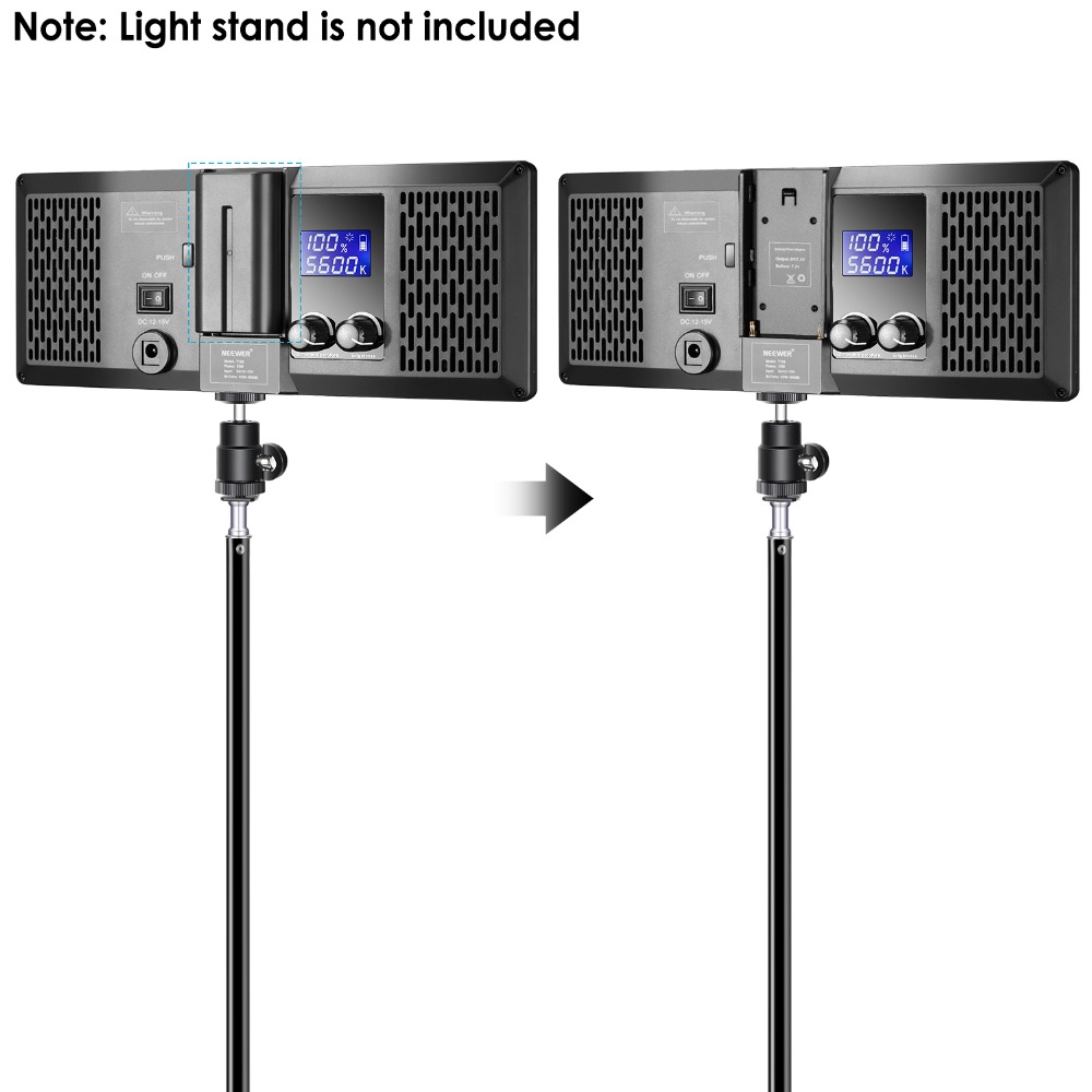 Neewer 2 Packs Super Slim LED Video Light with Light Stand Photography Lighting Kit, 3200K-5600K Bi-Color Dimmable LED Panel