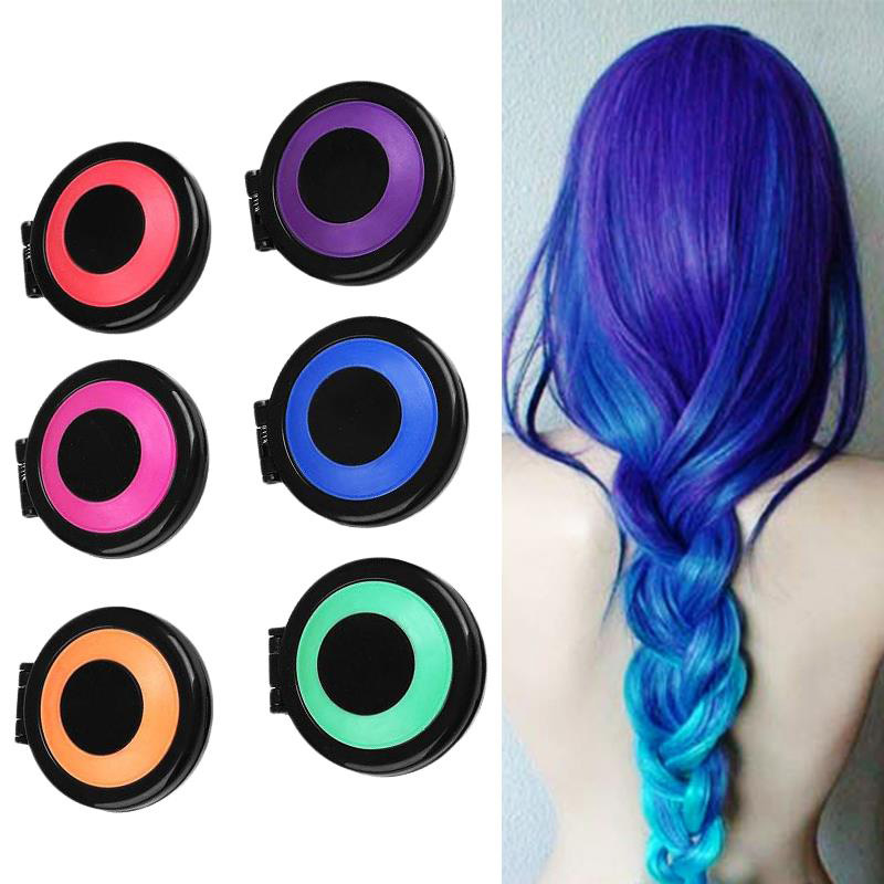6 Colors Hair Dye Temporary Hair Chalk Powder Soft Salon Hair Color DIY Chalks for The Hair